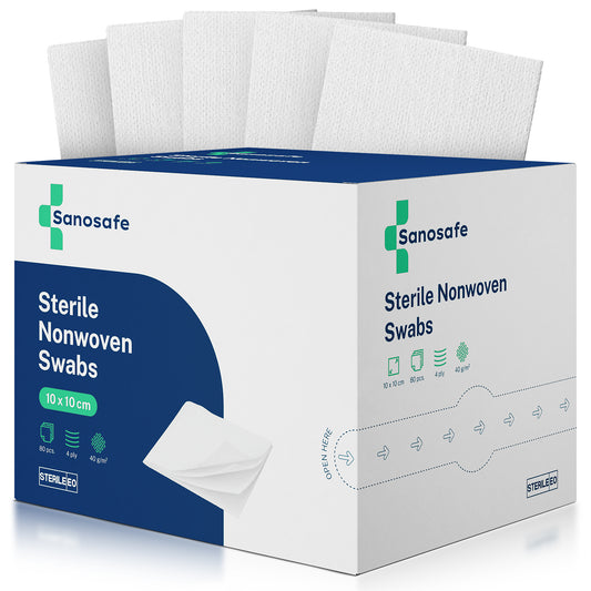 Sanosafe Sterile Non-Woven Swabs 80 pcs. (3 sizes available)