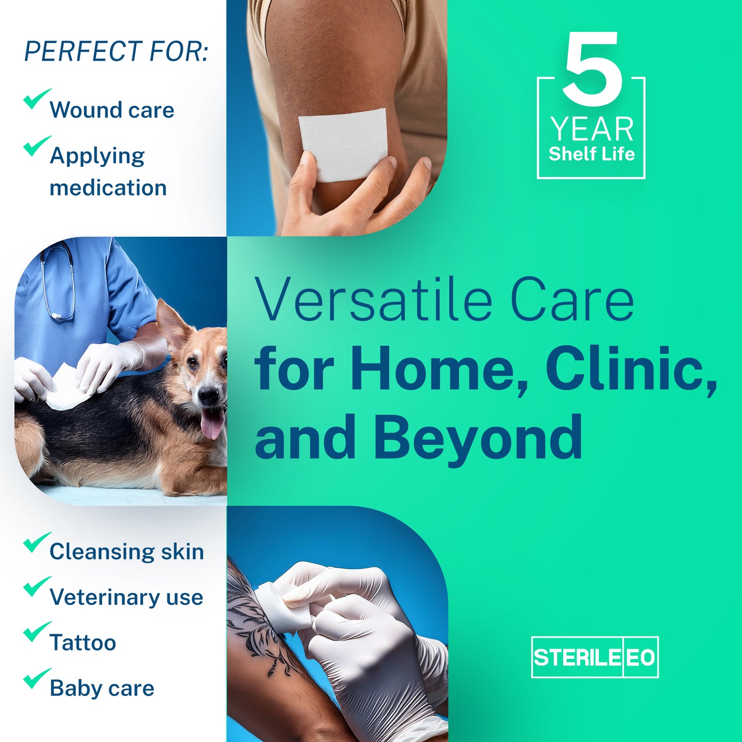 Sanosafe Sterile Non-Woven Swabs 80 pcs. (3 sizes available)